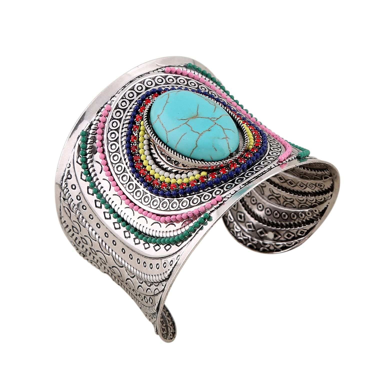 Women Accessories Nepal - Handgemaakte, ingewikkeld gesneden Nepalese etnische manchet