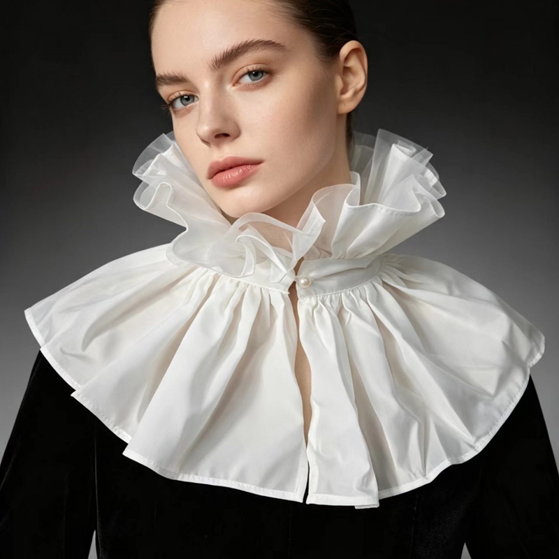 Women'S Accessories - Afneembare hoge geruite valse kraag voor