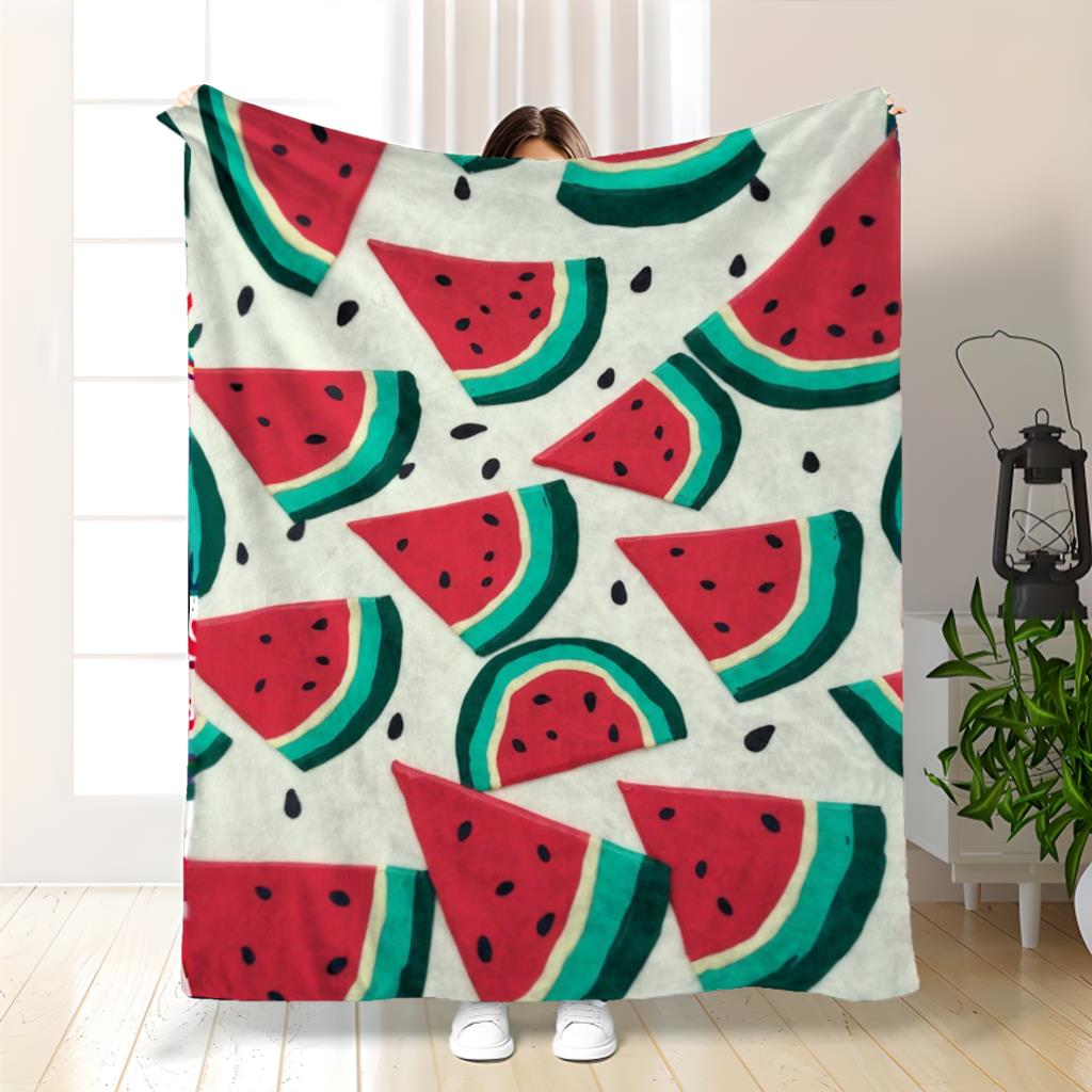 Women'S Accessories Flannels - Dames Watermeloenplak Pluche Flanellen Dekbed -