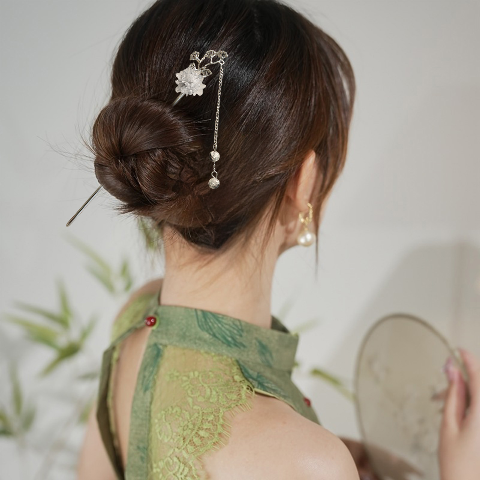 Women Accessories Chain - Elegante bloem haarstokjes vorken legering haarclips